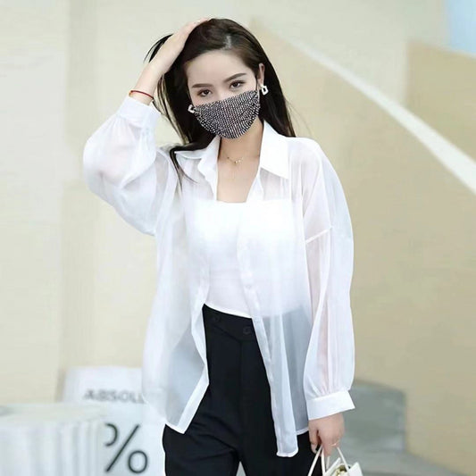 Loose All-match Fashionable Mid-length Shirt Thin Sun Protection Clothing For Women