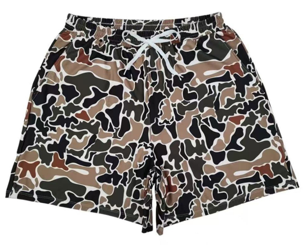 Digital Printing Drawstring Lace-up Shorts Casual