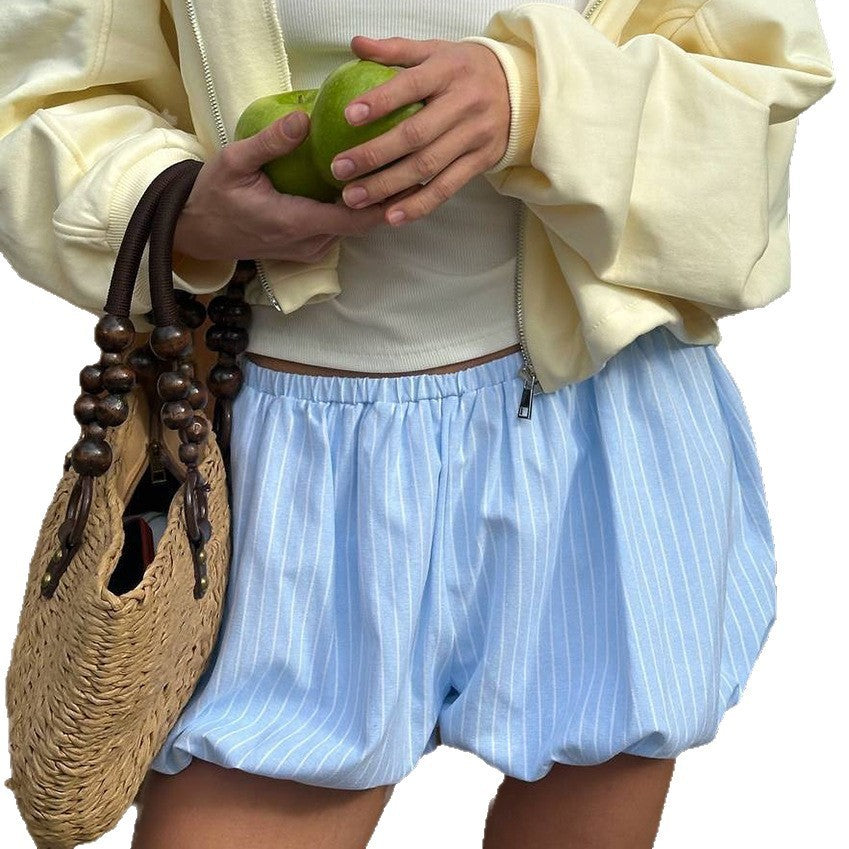 Striped Balloon Pants Casual Shorts Women's Fashion