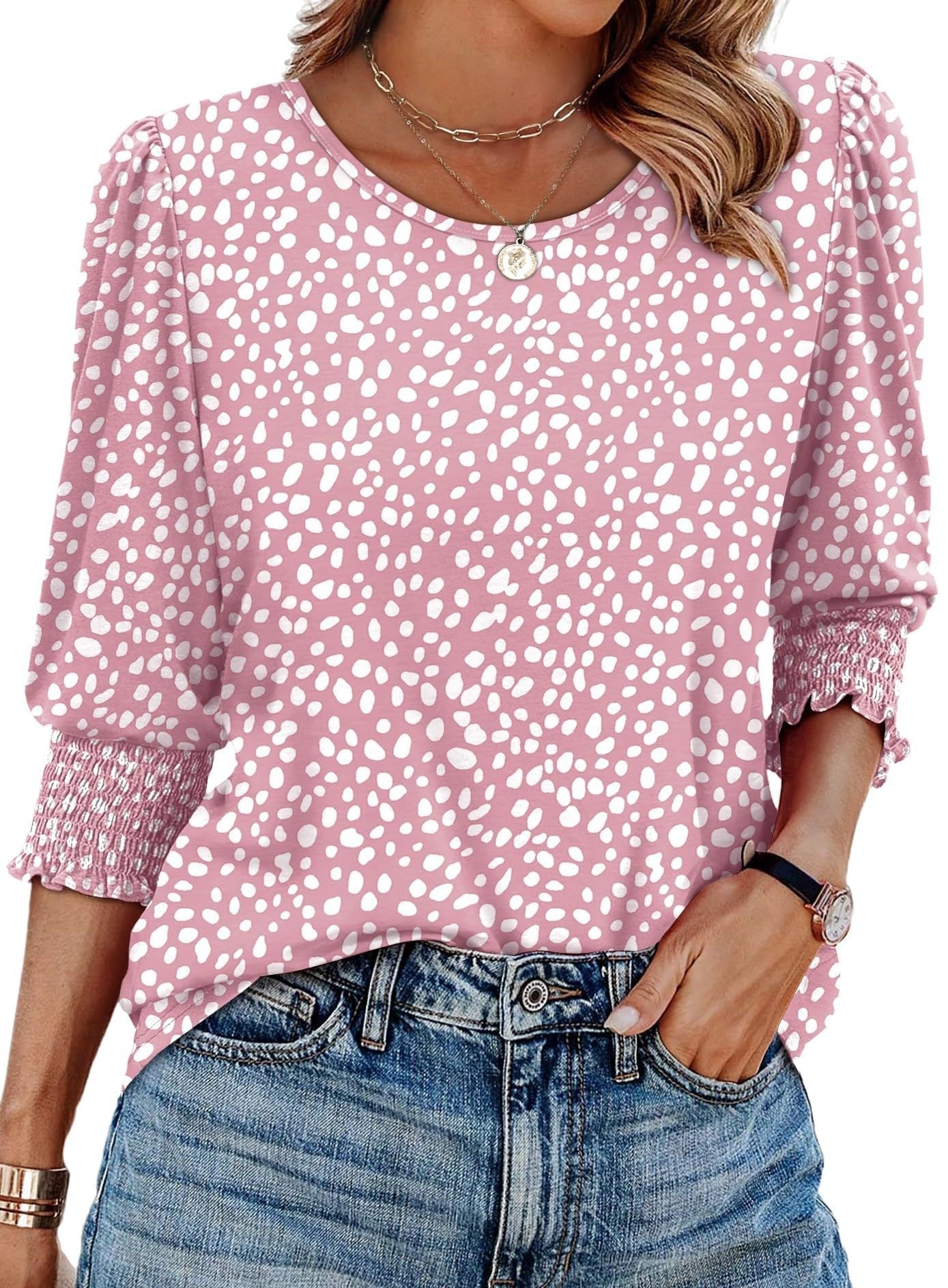 Women's Loose Casual Print Round Neck Top