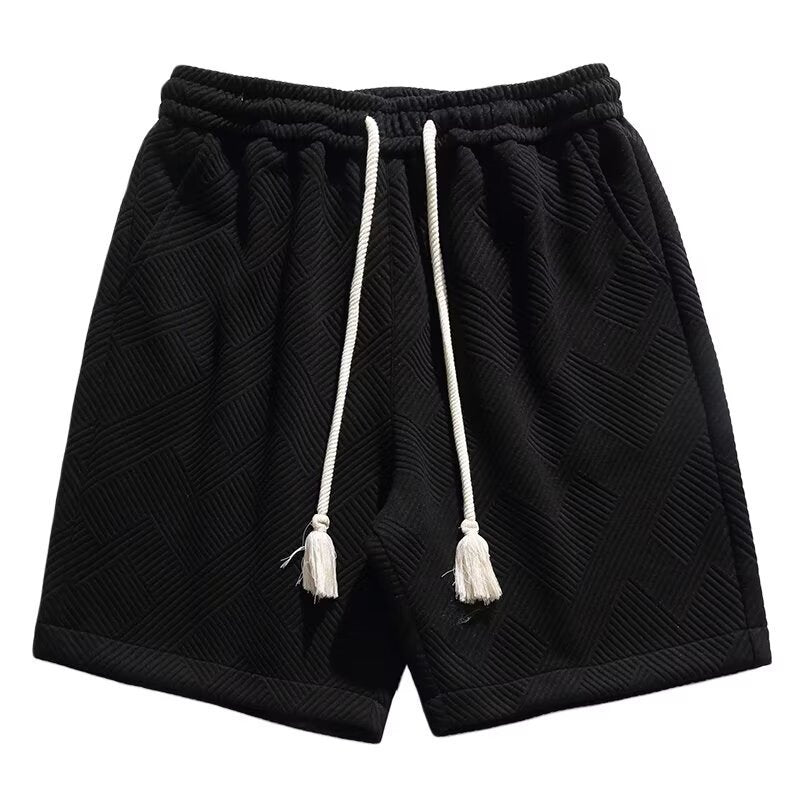 Sports Straight Geometric Jacquard Men's Fifth Pants