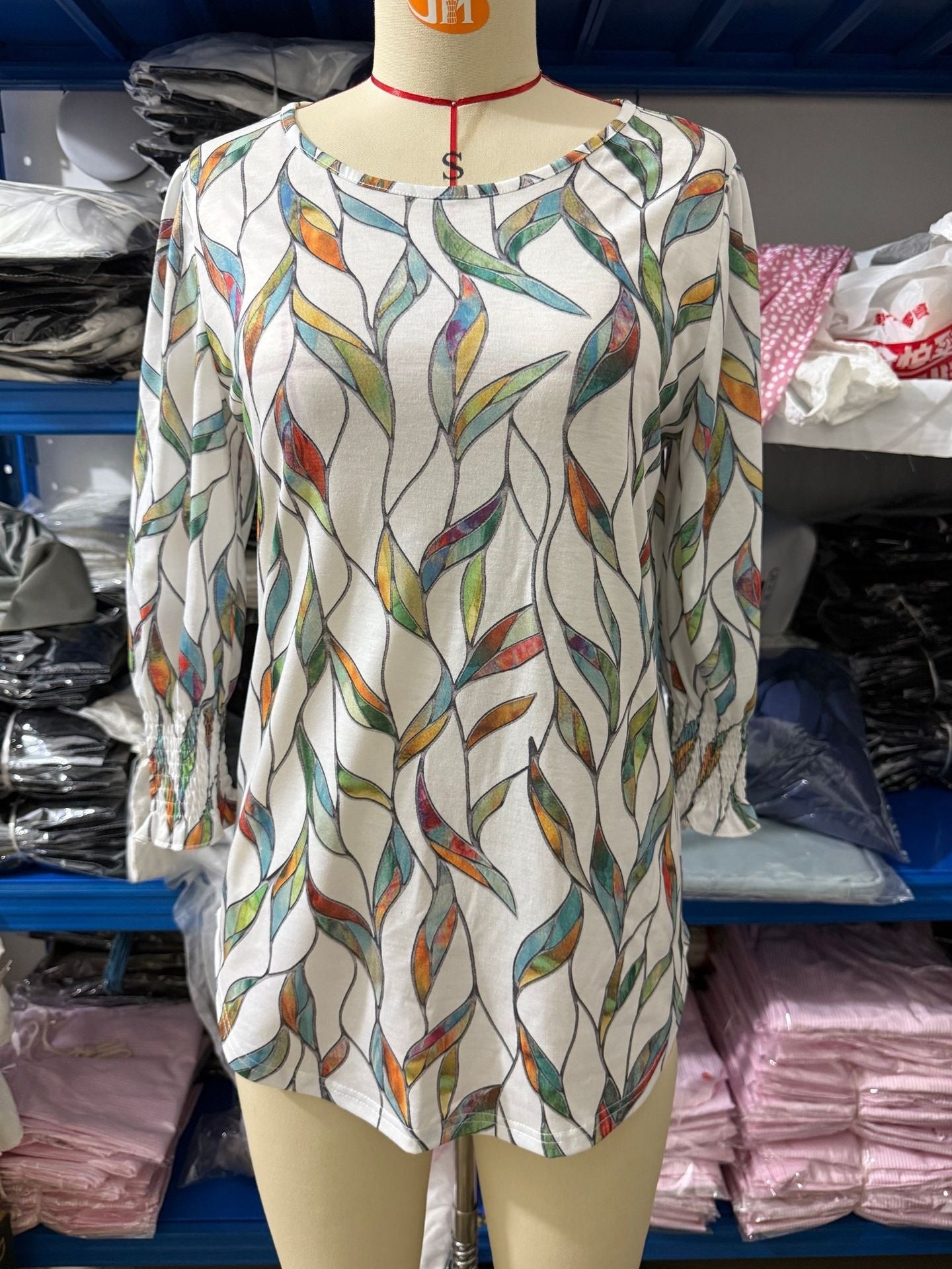 Women's Loose Casual Print Round Neck Top