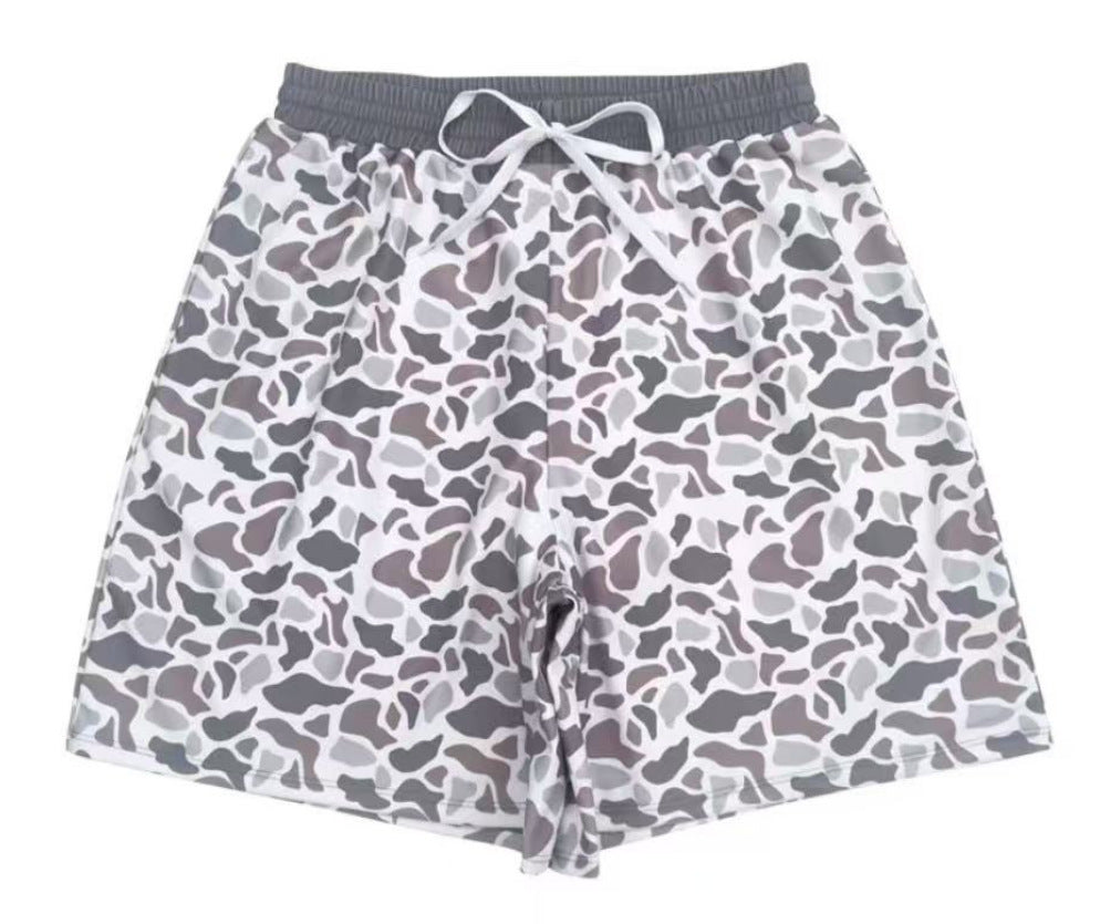 Digital Printing Drawstring Lace-up Shorts Casual