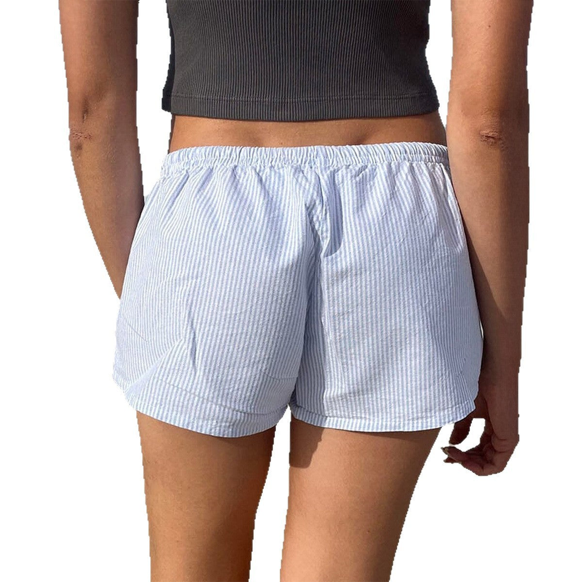 Women's Casual Vacation Striped Lace-up Shorts
