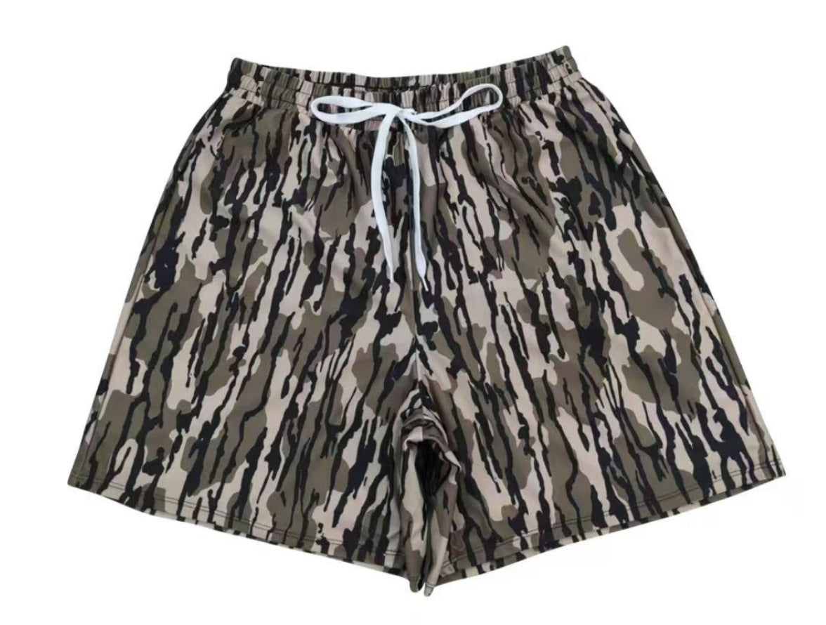 Digital Printing Drawstring Lace-up Shorts Casual